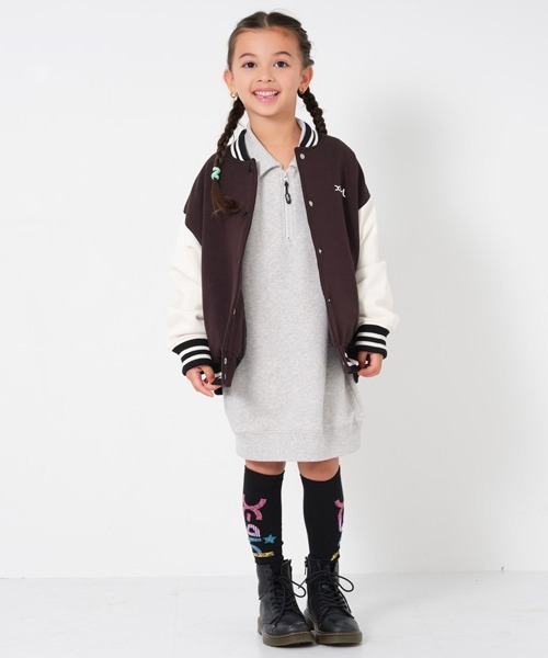 「X-girl Stages」 「KIDS」長袖ワンピース 120cm グレー キッズ_画像8