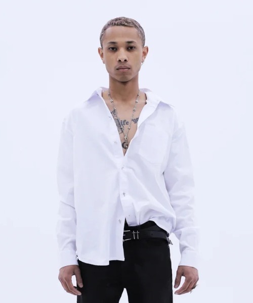 LAST NEST シャツ LAST NEST/ラストネスト/WHITE CROSS BUTTON L/S