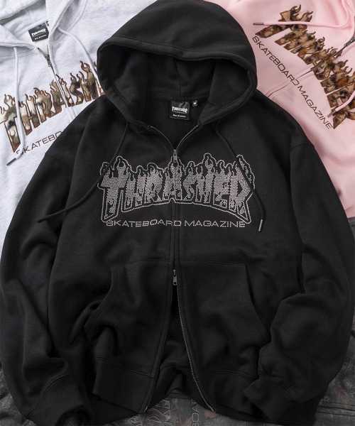 【レア柄】THRASHER スラッシャー スウェット パーカー ビンテージ THRASHER（スラッシャー） パーカー 裏起毛 「70」「THRASHER