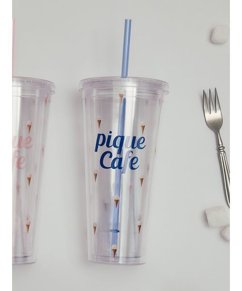gelato pique（ジェラートピケ） タンブラー 「cafe」ストロー付き