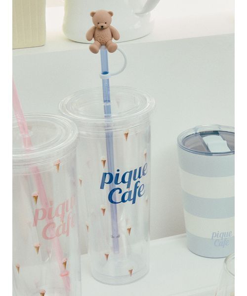 gelato pique（ジェラートピケ） タンブラー 「cafe」ストロー付き