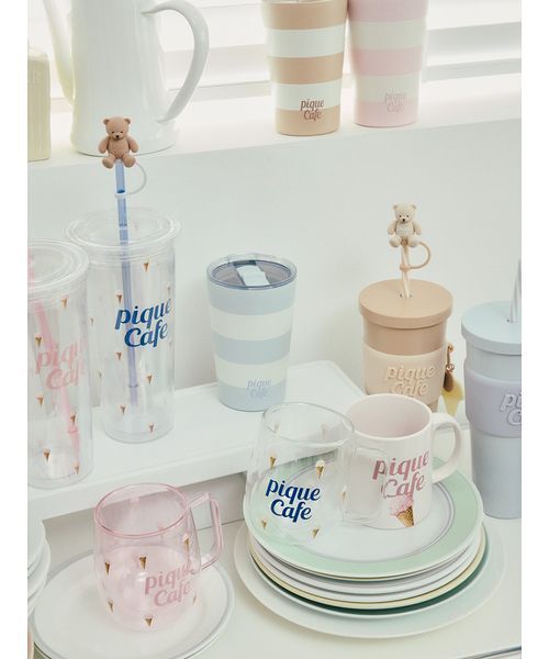 gelato pique（ジェラートピケ） タンブラー 「cafe」ストロー付き