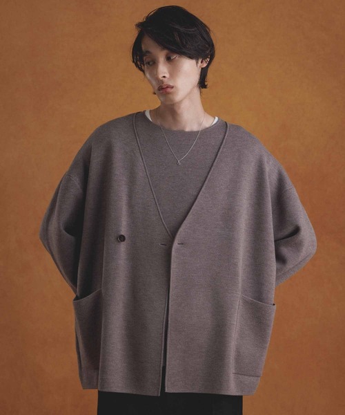ADAM ET ROPE'（アダムエロペ） カーディガン 14Gニット セミダブル