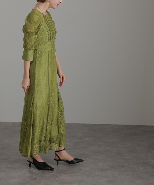 atlo（アトロ） ドレス ミモレ丈＆七分袖フォーマルマーメイド