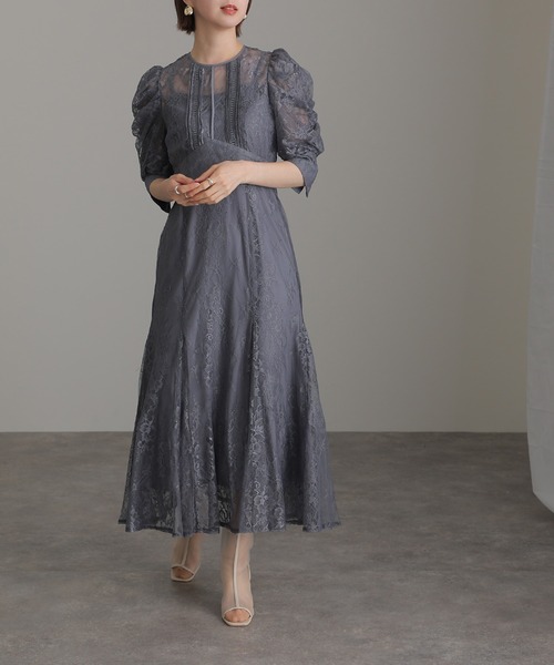 atlo（アトロ） ドレス ミモレ丈＆七分袖フォーマルマーメイド