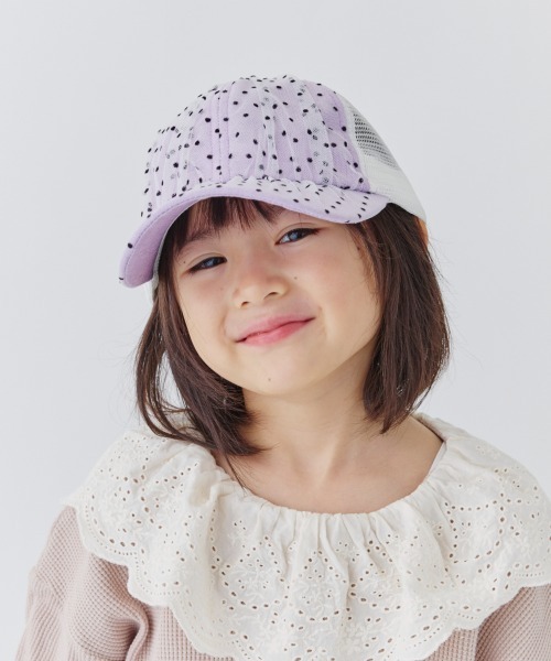 ORNERTE キャップ 帽子 ドットチュール メッシュキャップ キッズ