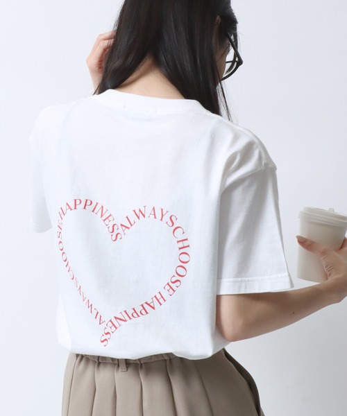tシャツ ハートプリントT レディース ワンフォークロージング 1111clothing ◇スプレー風ハートロゴ