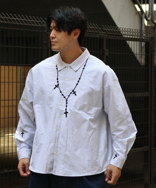 JACKROSE（ジャックローズ） シャツ JE-ロザリオ刺繍 LS SHIRT メンズ