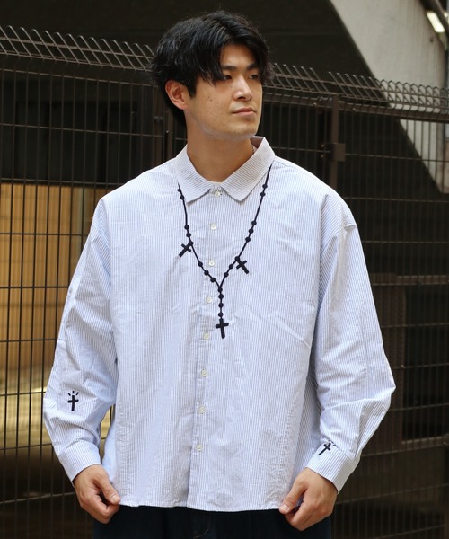JACKROSE（ジャックローズ） シャツ JE-ロザリオ刺繍 LS SHIRT メンズ