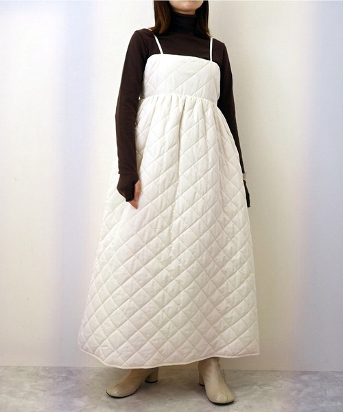 STYLEBLOCK ワンピース マットタフタダイヤキルトキャミワンピース  