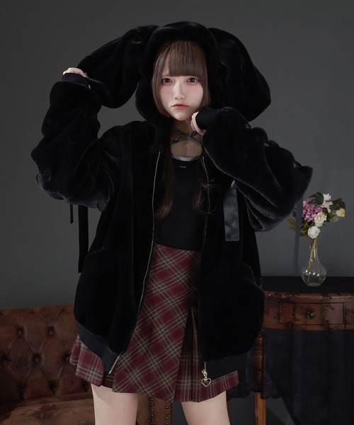 ブルゾン リボン 地雷系 上着 ジャケット・アウター Ank rouge ぴえん