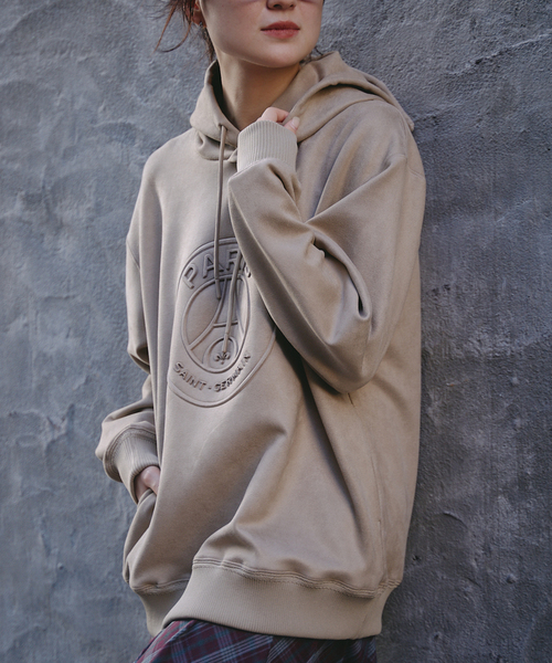 パーカー 「Paris Saint-Germain」フェイクスウェード フーディー