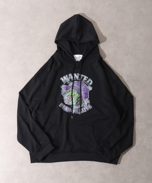 パーカー MODISH GAZE ビンテージ加工プリント ルーズパーカー レディース メンズ MODISH GAZE パーカー ビンテージ加工プリント ルーズパーカー
