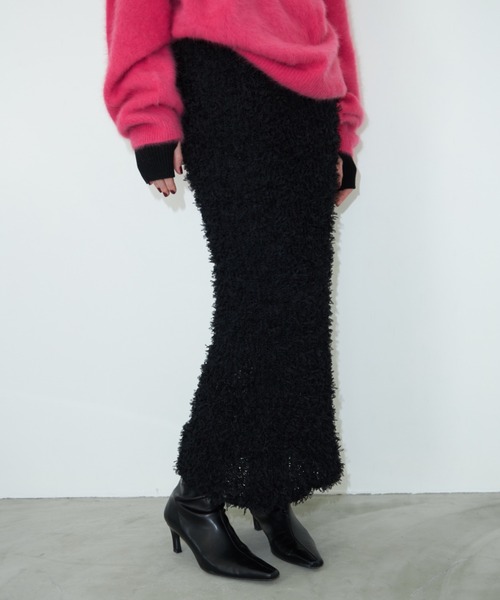 JOSE MOON スカート TULLE SHAGGY KNIT SKIRT/チュールシャギー