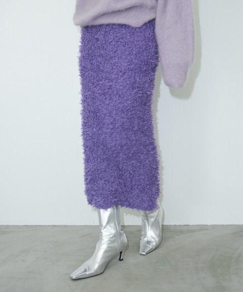 JOSE MOON スカート TULLE SHAGGY KNIT SKIRT/チュールシャギー