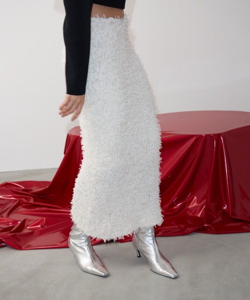 JOSE MOON（ジョゼムーン） スカート TULLE SHAGGY KNIT SKIRT