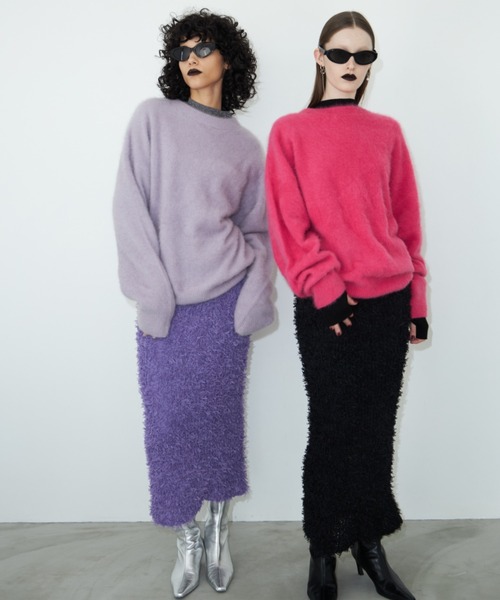 JOSE MOON スカート TULLE SHAGGY KNIT SKIRT/チュールシャギー