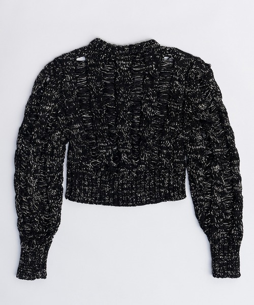 ブラミンク♡ラメニット BLAMINK(ブラミンク)｜ラメショートスリーブニット/ブラック の通販