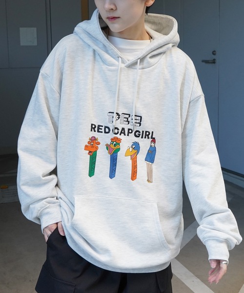 RED CAP GIRL パーカー 「PEZ × GIRL」コラボ 25SS ビッグ