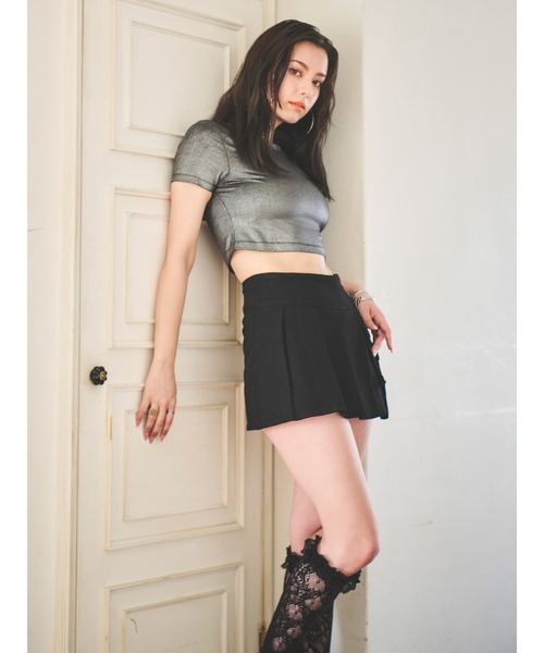 EGOIST tシャツ シャイニーショート半袖トップス レディース