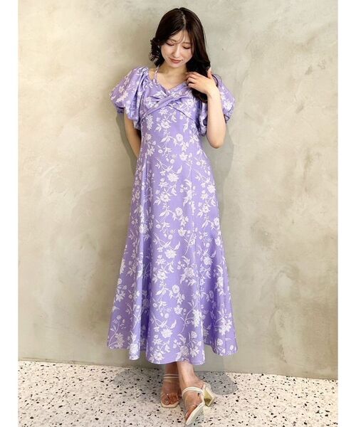 マーキュリーデュオ キャミ ワンピース 花柄 MERCURYDUO（マーキュリーデュオ） ワンピース 花柄キャミレイヤード
