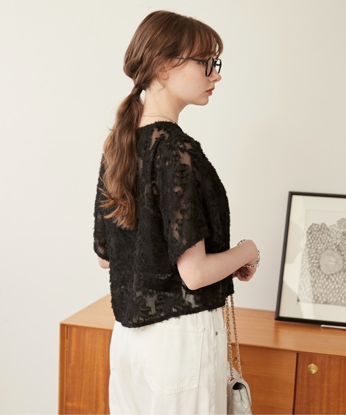 フリンジチェックジャガードブラウス レディース ANAYI｜フリンジチェックジャガードブラウス | Rakuten Fashion