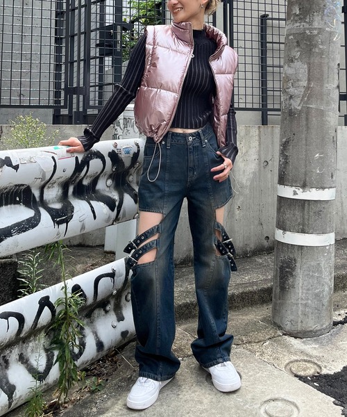SPIRALGIRL お洒落コート SPIRALGIRL コート アウター 2WAYメタリックパファージャケット