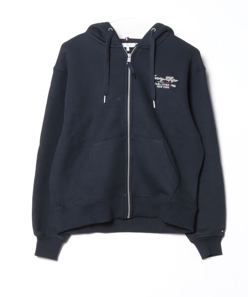 トミー ヒルフィガー   ベーシックジップアップパーカー （ネイビー） トミー ヒルフィガー TOMMY HILFIGER ベーシックジップアップ