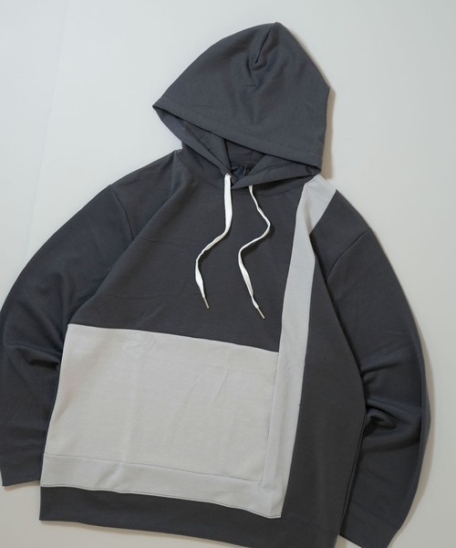 ダンボール切り替えパーカー パーカー cardboard knit switching hoodie/ダンボールニット 切り替え