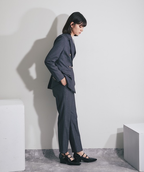 SMILE ORCHID ストライプ柄ジャケット＆スラックスパンツセットアップ SMILE ORCHID セットアップ ストライプ柄ジャケット＆スラックス