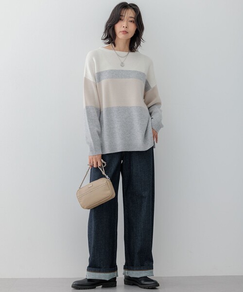 ニット セーター 「Oggi1月号掲載/洗える」ウールカシミヤ カラー