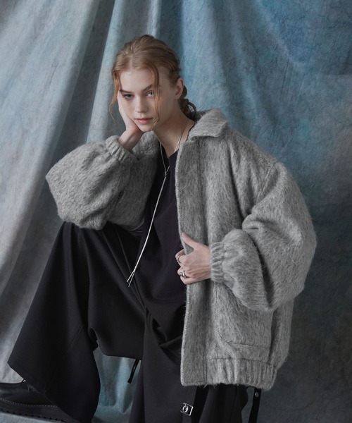 SERACE ブルゾン アウター 「SERACE」2way loose shaggy short blouson SERACE ブルゾン アウター 「SERACE」2way loose shaggy short blouson