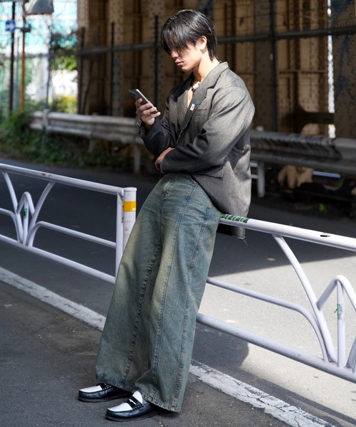 PEOPLESTYLE VintageJeansワイドパンツ ジーンズbaggy Blank Product. ワイドパンツ ジーンズ Vintage Washed Baggy Denim