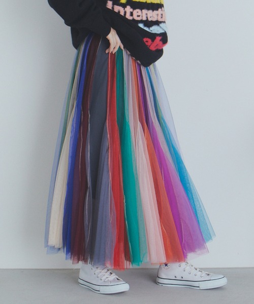 manana suerte（マニャーナスエルテ） スカート ボリュームストライプ