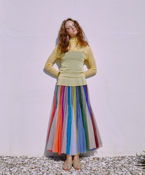 manana suerte（マニャーナスエルテ） スカート ボリュームストライプ