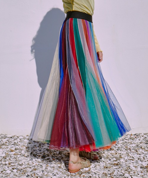 manana suerte（マニャーナスエルテ） スカート ボリュームストライプ