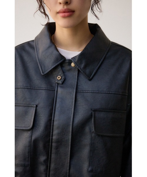 AZUL フェイクレザーショートブルゾン AZUL by moussy｜フェイクレザーショートブルゾン | Rakuten