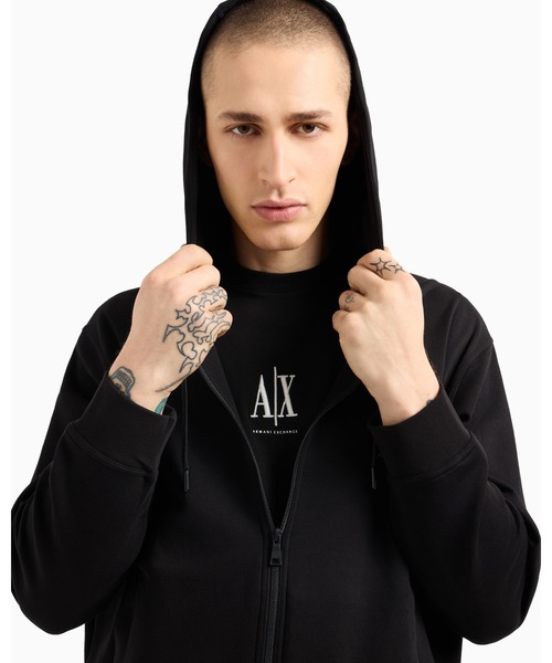 関税送料込♪ARMANI EXCHANGE/AXロゴ ジップアップスウェット ARMANI EXCHANGE トレーナー スウェット 「A|X アルマーニ