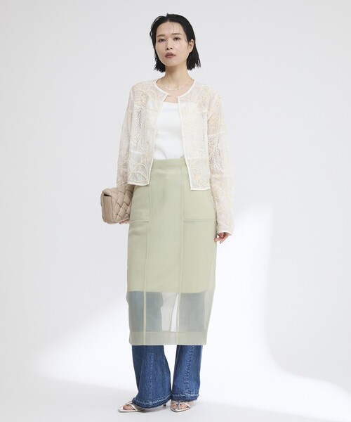 ブラウス シャツ Firsthand/ファーストハンド コード刺繍チュールカーディガン / シアードッキングブラウス レディース Firsthand ブラウス シャツ Firsthand/ファーストハンド コード