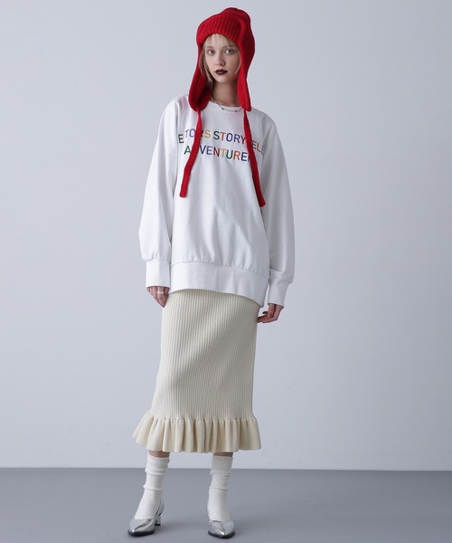 ROSE BUD（ローズバッド） スカート (CREOLME)リブニットスカート