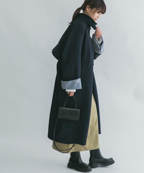 KBF（ケービーエフ） ステンカラーコート ONE ネイビー レディース