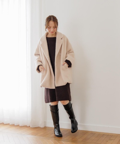 「flower」 チェスターコート FREE ベージュ レディース_画像7