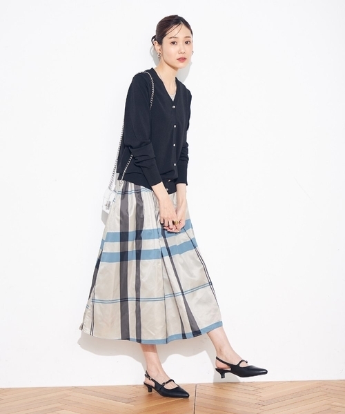 a.v.v（アー・ヴェ・ヴェ） ロング スカート ビックチェックタフタ