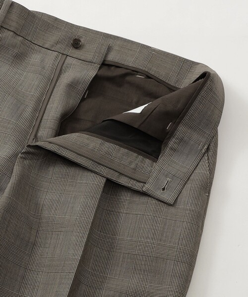 パンツ 「DORMEUIL/ドーメル」「SUPER LITE TONIK」1プリーツグレンチェックトラウザーズ メンズの画像