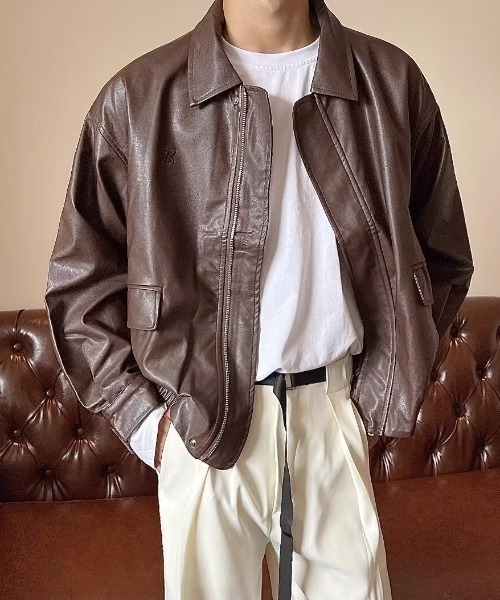 FreeZone ブルゾン アウター ビックシルエットライダースジャケット