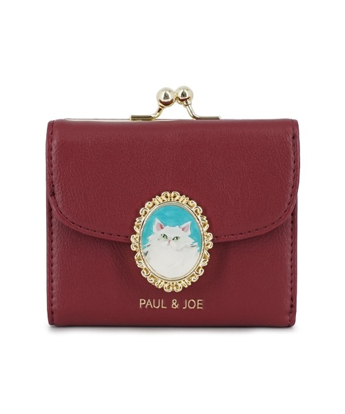 ポール&ジョー アクセソワ 口金ミニ財布 三つ折り キャットブローチ PAUL & JOE ACCESSOIRES 財布 ポール ＆ ジョー アクセソワ 口金