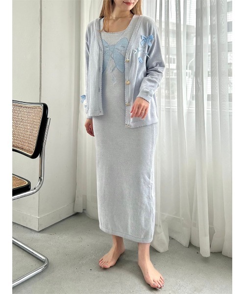 SNIDEL HOME パジャマ ルームウェア リボンタンクワンピース