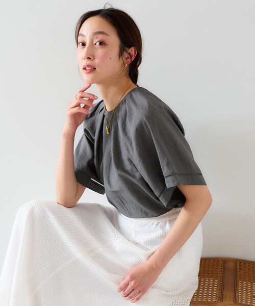 ブラウス シャツ 「セットアップ対応」麻製品染ショートシャツ レディース セットアップ対応】麻製品染ショートシャツ｜OUTLET / アウトレット