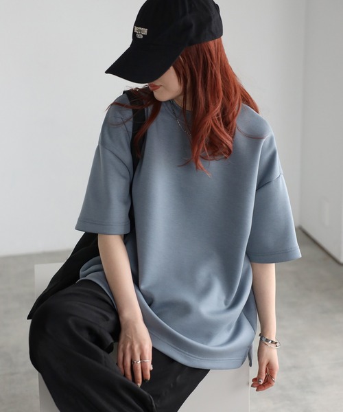 tシャツ モックネックゆったりダンボール半袖Tee レディース | Fizz | 04