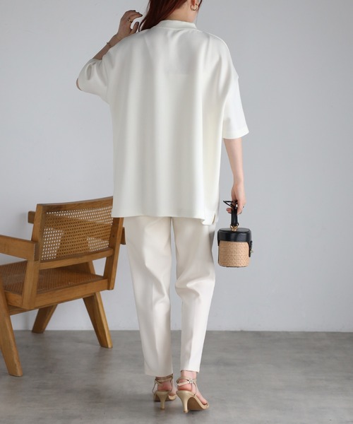 tシャツ モックネックゆったりダンボール半袖Tee レディース | Fizz | 15